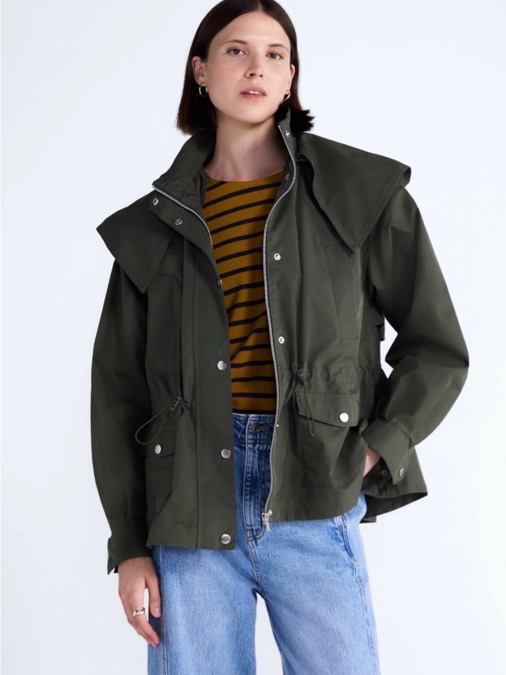 Free Assembly Women’s Cinched Utility Jacket with Hood